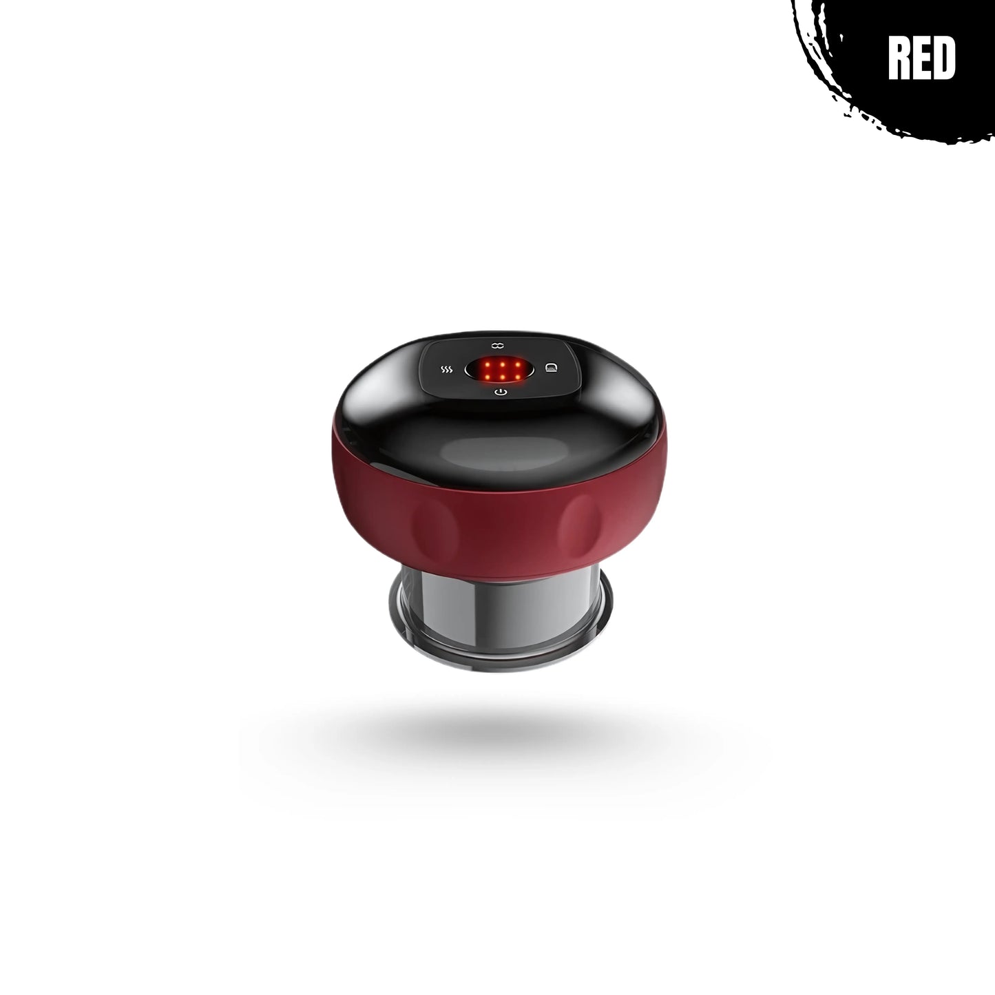 Red smart massage cup for fast muscle recovery and soreness relief.