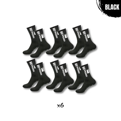 Set of 6 pairs of black non-slip training socks – built for traction, comfort, and power during intense workouts.