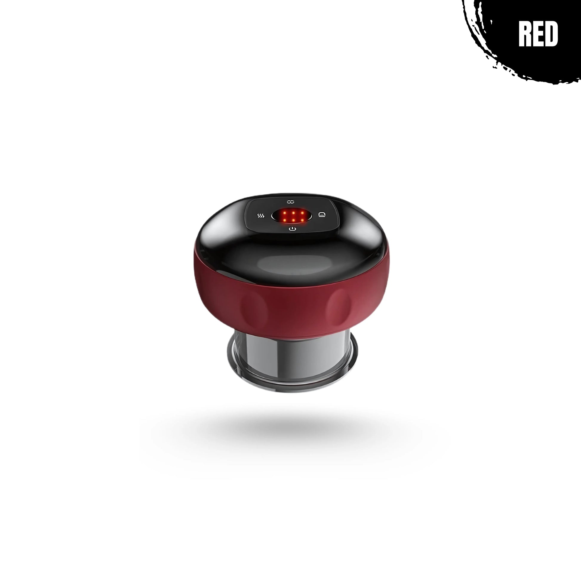 Red smart massage cup for fast muscle recovery and soreness relief.