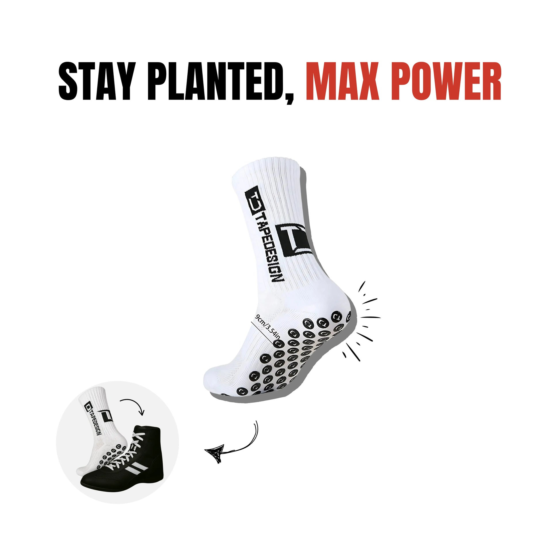 High-grip undershoes socks with anti-slip sole, designed to boost foot stability and power during intense combat or fitness training.