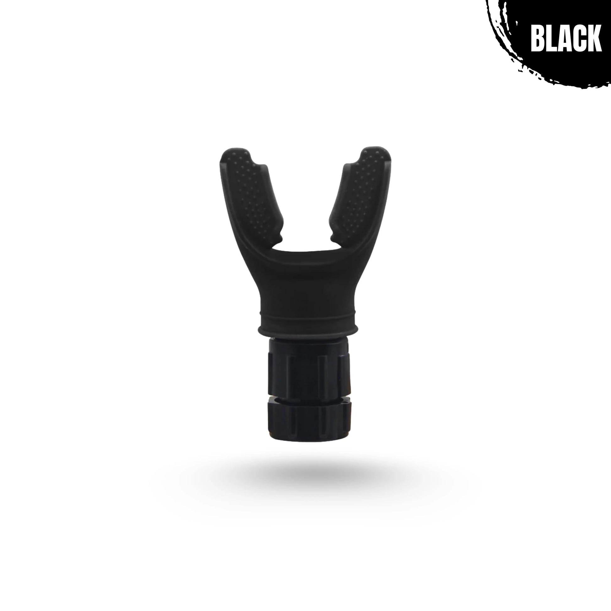 Black resistance breathing trainer for MMA and combat athletes, improves lung strength and stamina